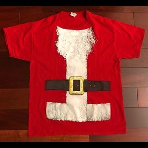 Dec. 25 Santa Claus Short Sleeve Crewneck Red T-Shirt Size XL